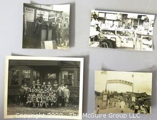 Four Black & White Photo Album Pictures. Includes Boys Class Sports Team, Korean Orphanage, Grocery Store, Etc.