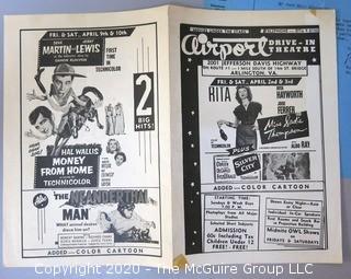 Group of Vintage Theater Ephemera.  Includes Red Silk Playbill from the Garden Theater, French Photo Still, Program from Loews Theater, etc. 