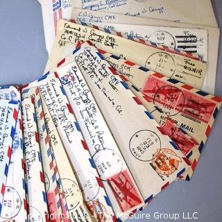 Large Lot of WW II Posted Envelopes Between Soldier and His Mother.  This lot only includes the posted envelopes, letters not included.  