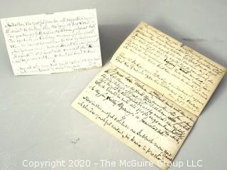 Two Antique Hand Bound Personal Letters.