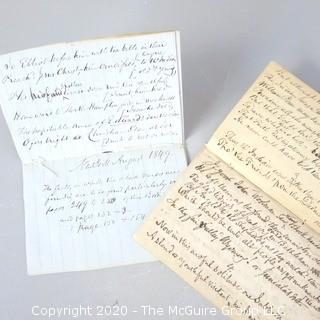 Two Antique Hand Bound Personal Letters.