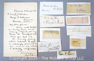 Group of 10 Autographs circa 1884