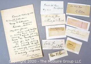 Group of 10 Autographs circa 1884