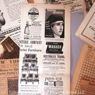 Group of Clipped Ephemera From Magazines and Newspapers. 