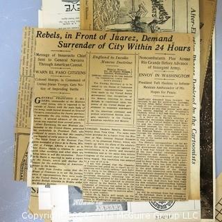 Group of Clipped Ephemera From Magazines and Newspapers. 