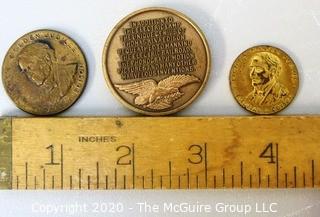 Three Thomas Edison Commemorative Medallions or Coins