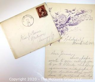 Antique 1884 Posted Letter with Stamp