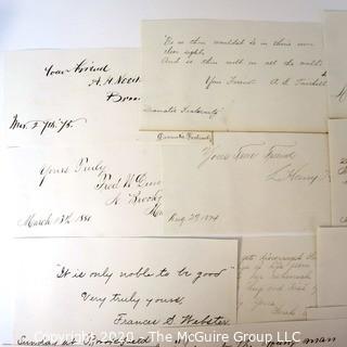 16 Signatures from Massachusetts Drama Club Members dated 1880.