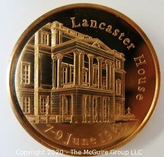 Boxed Royal Mint London Economic Summit 1984 Lancaster House Medallion