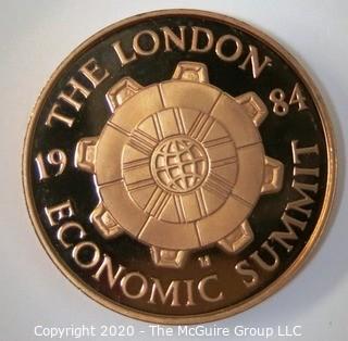 Boxed Royal Mint London Economic Summit 1984 Lancaster House Medallion