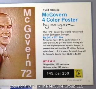 1972 George McGovern Campaign Materials and 1961 Washington DC Visitors Guide. 