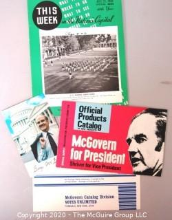 1972 George McGovern Campaign Materials and 1961 Washington DC Visitors Guide. 