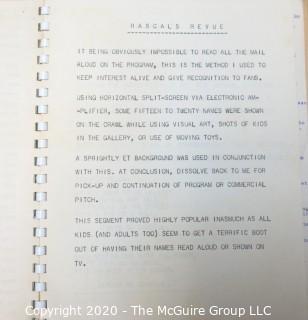 Three Vintage Booklets.  Includes 1956 Television Script and Programing Notes for WBZ-TV CBS Boston and Two Brochures from the 1956 All American Package Competition.