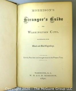 Antique 1870 Morrison's Strangers' Guide for Washington DC, Travel Guide Full of Wood and Steel Engravings. 