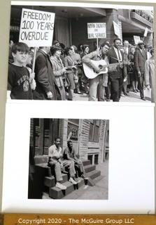 Two Vintage Black & White Photos of Civil Rights Protests, One Featuring Jessie Jackson.