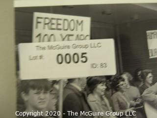 Two Vintage Black & White Photos of Civil Rights Protests, One Featuring Jessie Jackson.