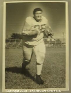 1957 Black & White Photo of Pete Snapko, 300 Pound South Guard taken by Paul Siegel.  Measures approximately 8" x 10". 