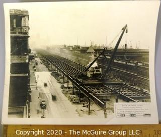 Black & White Photograph of the Construction of the West Side Highway; New York City, NY from 1929. Measures approximately 8" x 10".