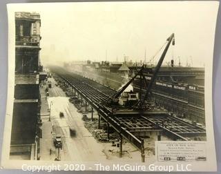 Black & White Photograph of the Construction of the West Side Highway; New York City, NY from 1929. Measures approximately 8" x 10".