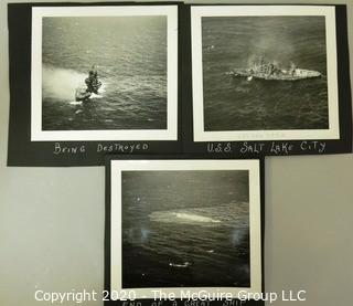 Collection of Black & White Photos of the Sinking of the USS Salt Lake City on May 25, 1948.