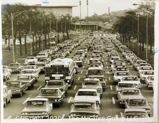 Large Format Unframed Black & White Photographs from the Chicago Auto Show, 1964. Measures approximately 14" x 11".