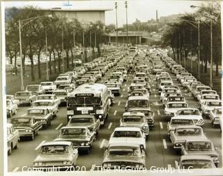 Large Format Unframed Black & White Photographs from the Chicago Auto Show, 1964. Measures approximately 14" x 11".