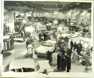 Set of Three Large Format Unframed Black & White Photographs from the Chicago Auto Show; by Joe Kordick, 1964. Measures approximately 14" x 9".
