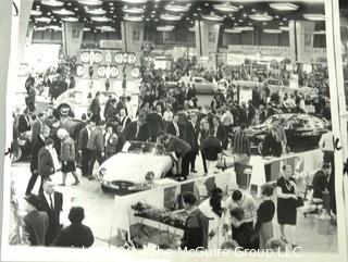 Set of Three Large Format Unframed Black & White Photographs from the Chicago Auto Show; by Joe Kordick, 1964. Measures approximately 14" x 9".
