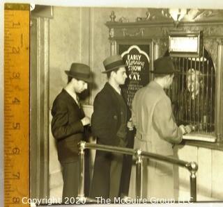 Vintage Black & White Photo of New York Movie Theater.  Measures approximately 8" X 10".