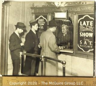 Vintage Black & White Photo of New York Movie Theater.  Measures approximately 8" X 10".