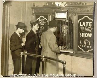 Vintage Black & White Photo of New York Movie Theater.  Measures approximately 8" X 10".