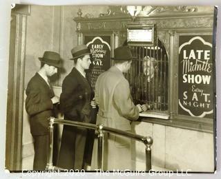 Vintage Black & White Photo of New York Movie Theater.  Measures approximately 8" X 10".