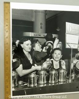 Large Format Black & White Photo of Sales Counter; Presumed Rickerby.  Measures approximately 16" x 20".