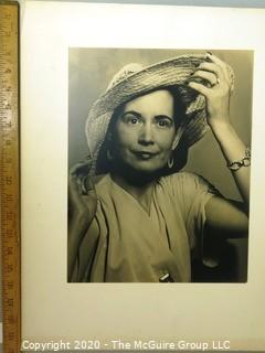 Large Format Black & White Photo with Mat of Trude date 1944.  Measures approximately 16" x 20".