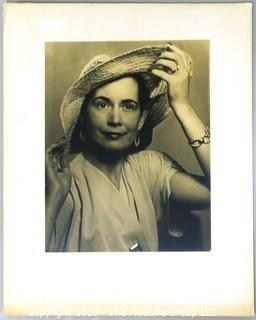 Large Format Black & White Photo with Mat of Trude date 1944.  Measures approximately 16" x 20".