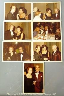 Group of Seven Color Photographs from Celebrity Party in 1975.  Measure approximately 5" x 3 1/2".