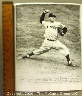 1950 World Series; Black & White Photo of Vic Raschi, Pitcher for The New York Yankees. Measures approximately 7" x 9".