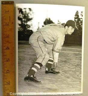 1945 Black & White Photo - Brooklyn Dodgers Signed High Schooler Erwin Palica, 16; Youngest Player in the National Leaque. Measures approximately 8" x 6".