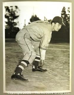 1945 Black & White Photo - Brooklyn Dodgers Signed High Schooler Erwin Palica, 16; Youngest Player in the National Leaque. Measures approximately 8" x 6".