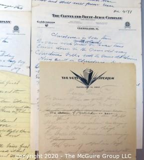 8 WWII Handwritten Poems and Songs Lyrics Handwritten on Letterhead. 