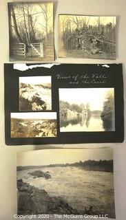 Group of Vintage Black & Photos of Great Falls, the Canals and Dickey's Inn; Mounted on Photo Album Pages.  