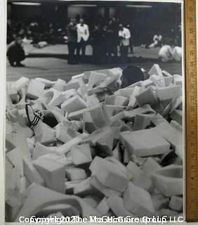 Black & White Large Format Photograph of Pole Vaulter by A. Rickerby. Measures approximately 16" x 20".