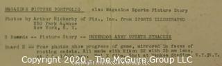 Photo: B&W: Historical: Sports: Rickerby: College Football: 1960 Army upsets Syracuse 9-6 