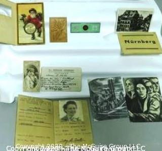 Collection of Ephemera.  Includes etchings, passport, etc. 