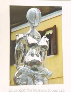 Color Photo of Glass Sculpture in Murano Italy. 