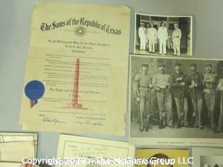 Collection of WWII Correspondence and Ephemera Including Certificates and Photos. 