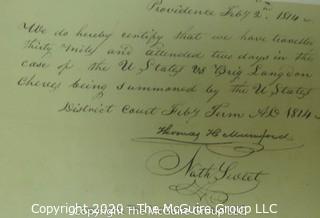 Collection of paper including 1838 letter to "Office of U.S. Legation", signed Richard Vaud; 1814 letter from privateer papers, WAR of 1812; 1943 letter rife with anti-semitism and lastly; letter on "Milk Driver Wagon's Union" stationary. 