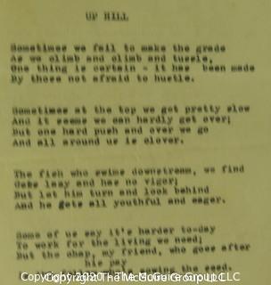 Collection of Original Song Lyrics and Poems by Arnold W. Carvel