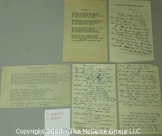 Collection of Original Song Lyrics and Poems by Arnold W. Carvel