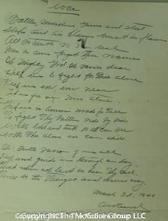 Collection of Original Song Lyrics and Poems by Arnold W. Carvel